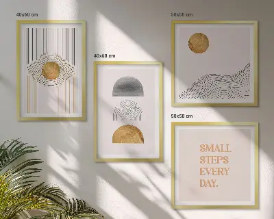 Dekorativní sada obrazů abstraktní geometrické tvary