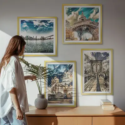 Dekorativní sada obrazů věžové mosty v evropských městech