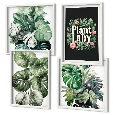 Dekorativní sada obrazů tropické rostliny Plant Lady