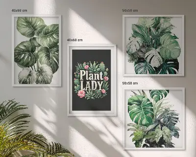 Dekorativní sada obrazů tropické rostliny Plant Lady