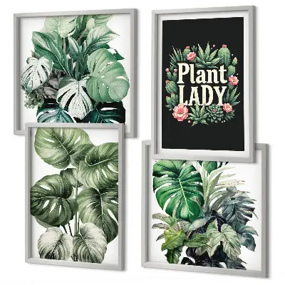 Dekorativní sada obrazů tropické rostliny Plant Lady