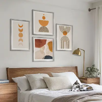 Moderní sada obrazů v boho minimalistickém stylu