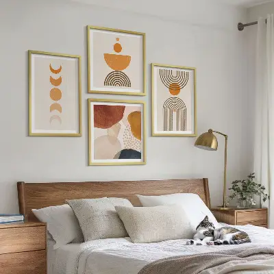 Moderní sada obrazů v boho minimalistickém stylu