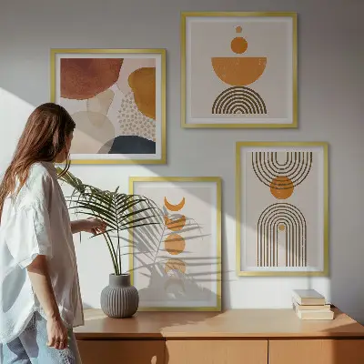 Moderní sada obrazů v boho minimalistickém stylu
