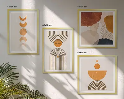 Moderní sada obrazů v boho minimalistickém stylu