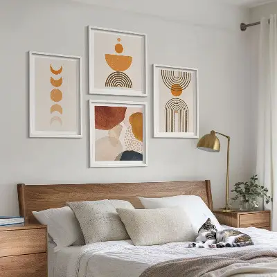 Moderní sada obrazů v boho minimalistickém stylu