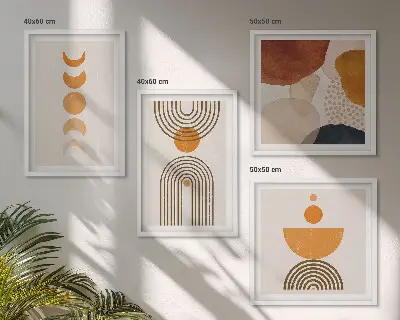 Moderní sada obrazů v boho minimalistickém stylu