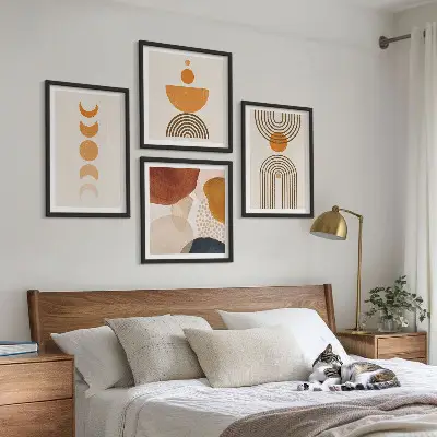 Moderní sada obrazů v boho minimalistickém stylu
