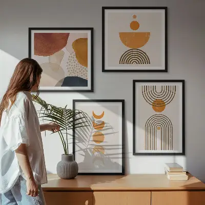Moderní sada obrazů v boho minimalistickém stylu