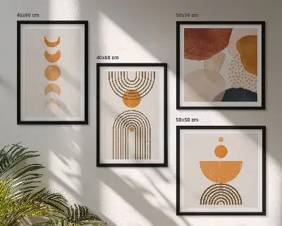 Moderní sada obrazů v boho minimalistickém stylu