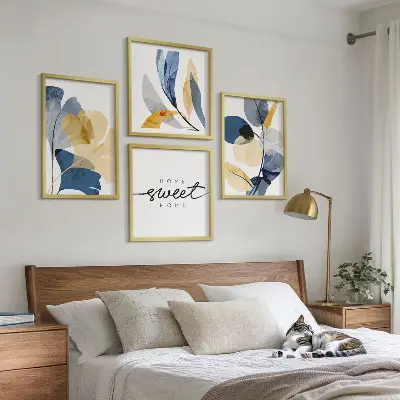 Akvarelové rostlinné motivy moderní sada obrazů