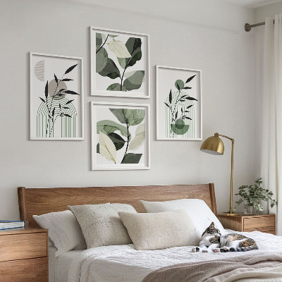 Moderní sada obrazů Boho rostlinné kompozice