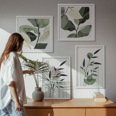 Moderní sada obrazů Boho rostlinné kompozice