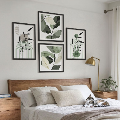 Moderní sada obrazů Boho rostlinné kompozice
