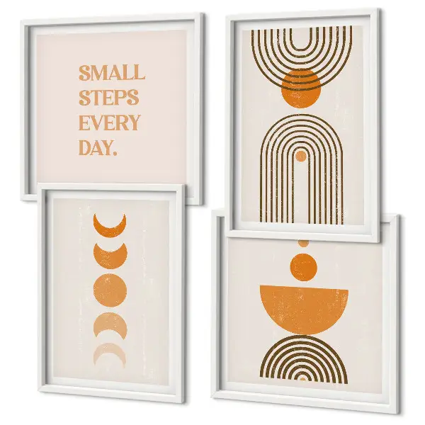Dekorativní sada obrazů minimalistické boho vzory