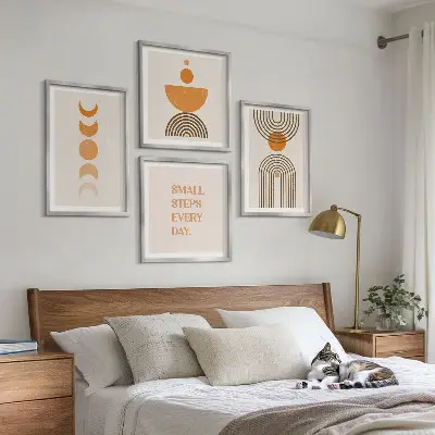 Dekorativní sada obrazů minimalistické boho vzory