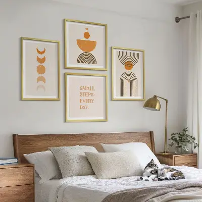 Dekorativní sada obrazů minimalistické boho vzory