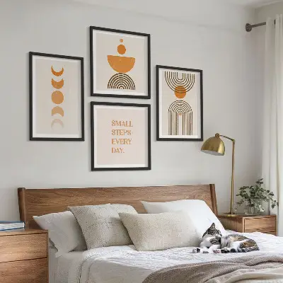Dekorativní sada obrazů minimalistické boho vzory
