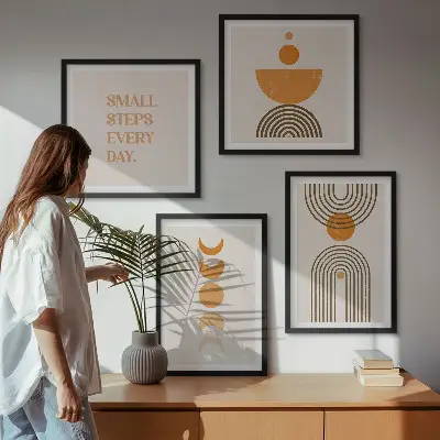 Dekorativní sada obrazů minimalistické boho vzory