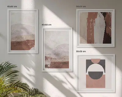 Dekorativní sada obrazů abstraktní hnědé vzory