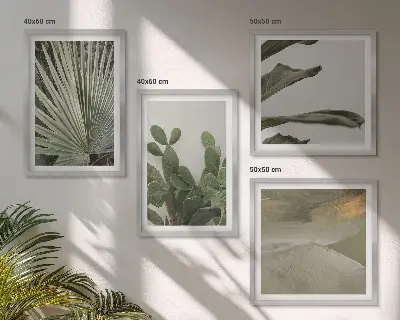 Sada obrazů Pastelové listy moderní triptych s motivem tropických rostlin