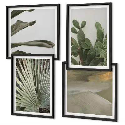 Sada obrazů Pastelové listy moderní triptych s motivem tropických rostlin