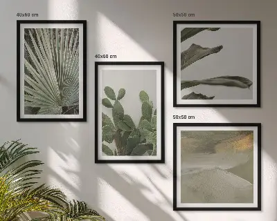 Sada obrazů Pastelové listy moderní triptych s motivem tropických rostlin