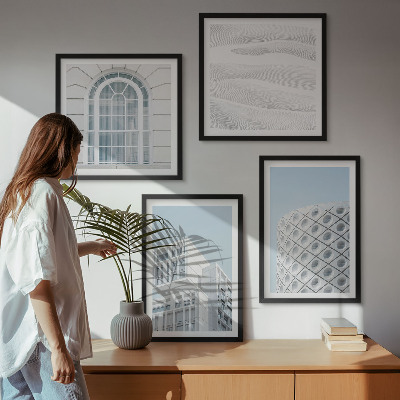Dekorativní sada obrazů Geometrie moderní architektury