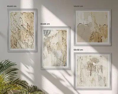 Moderní sada obrazů béžové abstraktní tvary a čáry