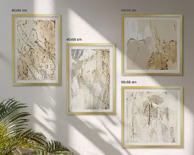 Moderní sada obrazů béžové abstraktní tvary a čáry