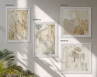 Moderní sada obrazů béžové abstraktní tvary a čáry