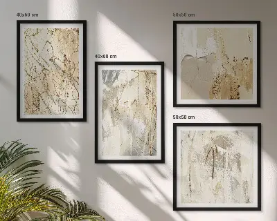 Moderní sada obrazů béžové abstraktní tvary a čáry