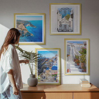 Dekorativní sada obrazů Řecká architektura na Santorini v Oii