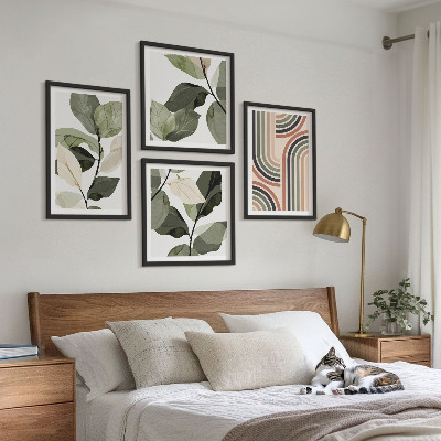Dekorativní sada obrazů Geometrické rostlinné motivy