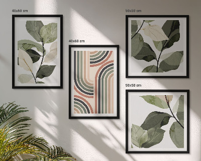 Dekorativní sada obrazů Geometrické rostlinné motivy