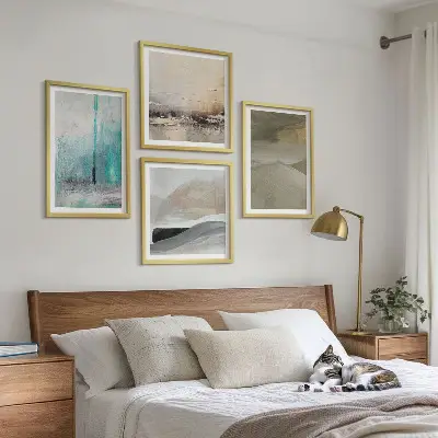Abstraktní malované obrazy moderní sada dekorací