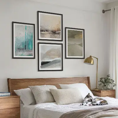 Abstraktní malované obrazy moderní sada dekorací