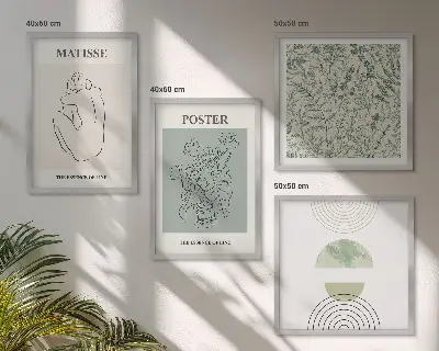 Moderní sada obrazů s motivem minimalistických rostlinných linií