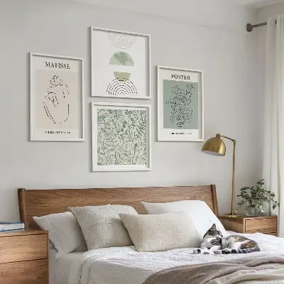 Moderní sada obrazů s motivem minimalistických rostlinných linií
