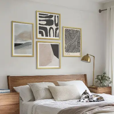 Moderní sada obrazů s abstraktními boho vzory