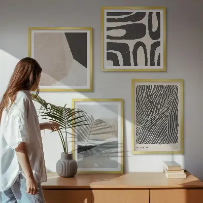 Moderní sada obrazů s abstraktními boho vzory