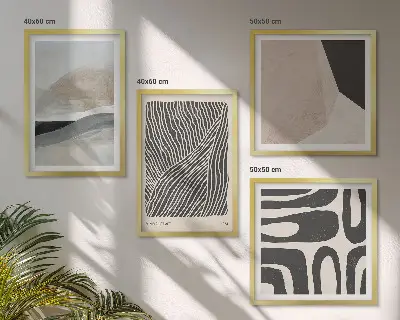 Moderní sada obrazů s abstraktními boho vzory