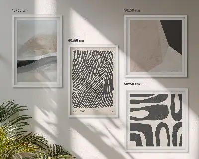 Moderní sada obrazů s abstraktními boho vzory