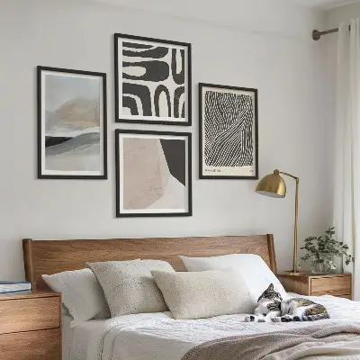 Moderní sada obrazů s abstraktními boho vzory