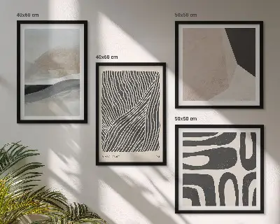 Moderní sada obrazů s abstraktními boho vzory