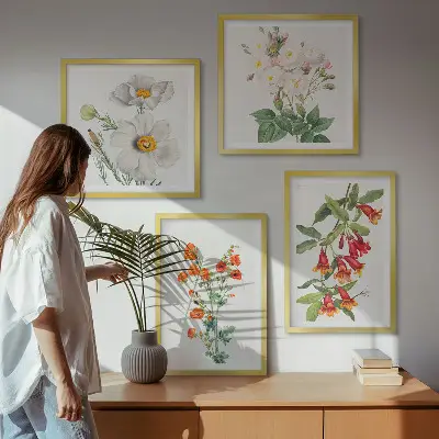 Sada obrazů Retro květiny moderní malba