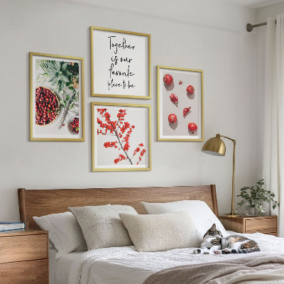 Moderní sada obrazů Červené plody rostlin minimalismus