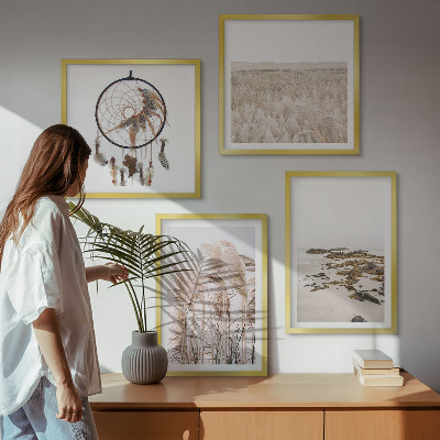 Moderní sada obrazů Plážová travnatá pole v boho stylu