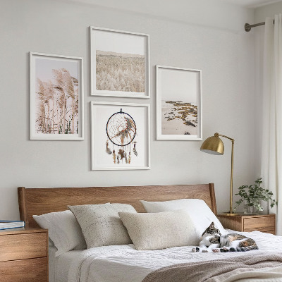 Moderní sada obrazů Plážová travnatá pole v boho stylu