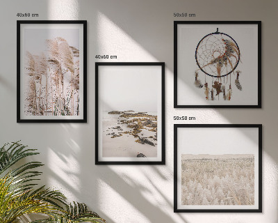 Moderní sada obrazů Plážová travnatá pole v boho stylu